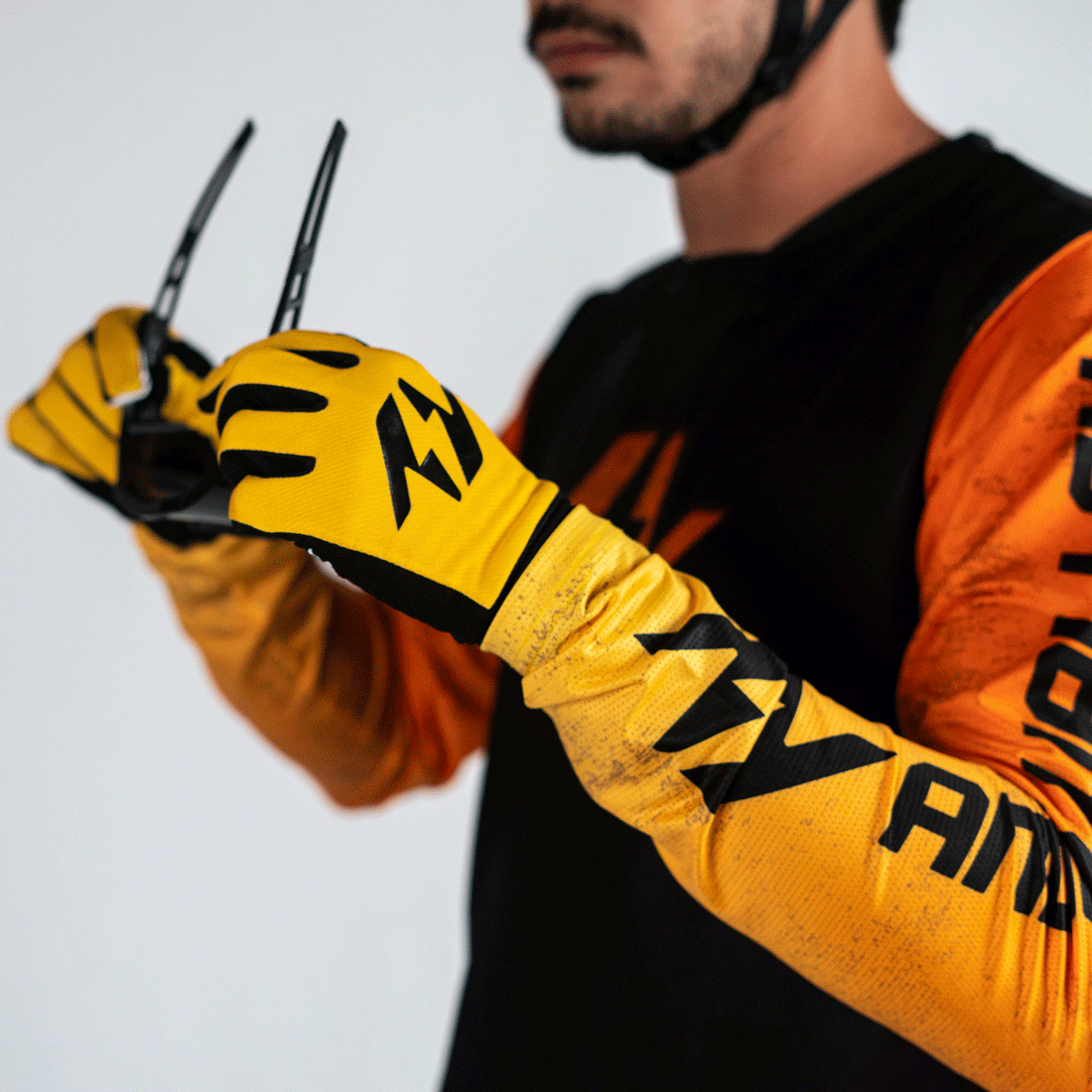 Better Grip Gloves - Yellow - Durable MTB gloves with enhanced grip for downhill and trail riding by Andes Valley.