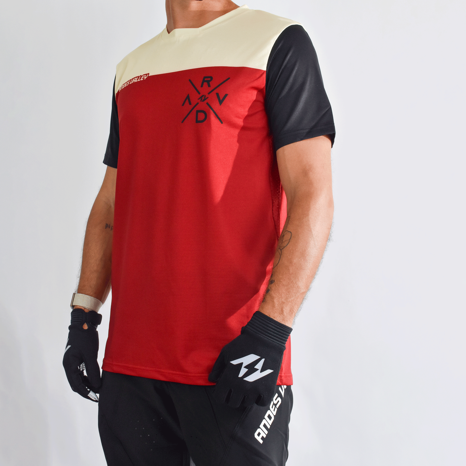 Mirage Jersey - Red - Dunes Collection - Lightweight and breathable MTB jersey designed for enduro and trail riders by Andes Valley